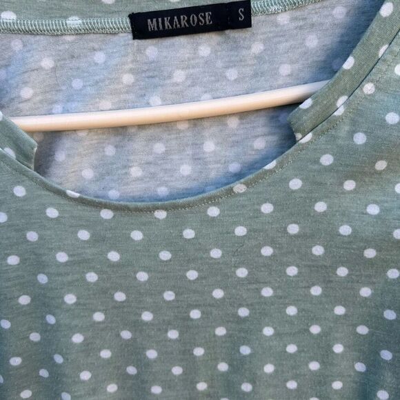 Mikarose blouse tshirt short sleeve polka dot size small - Picture 2 of 7